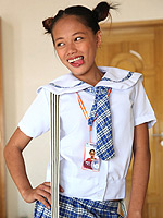 Frisky and fun filipina school girls tussle and get banged